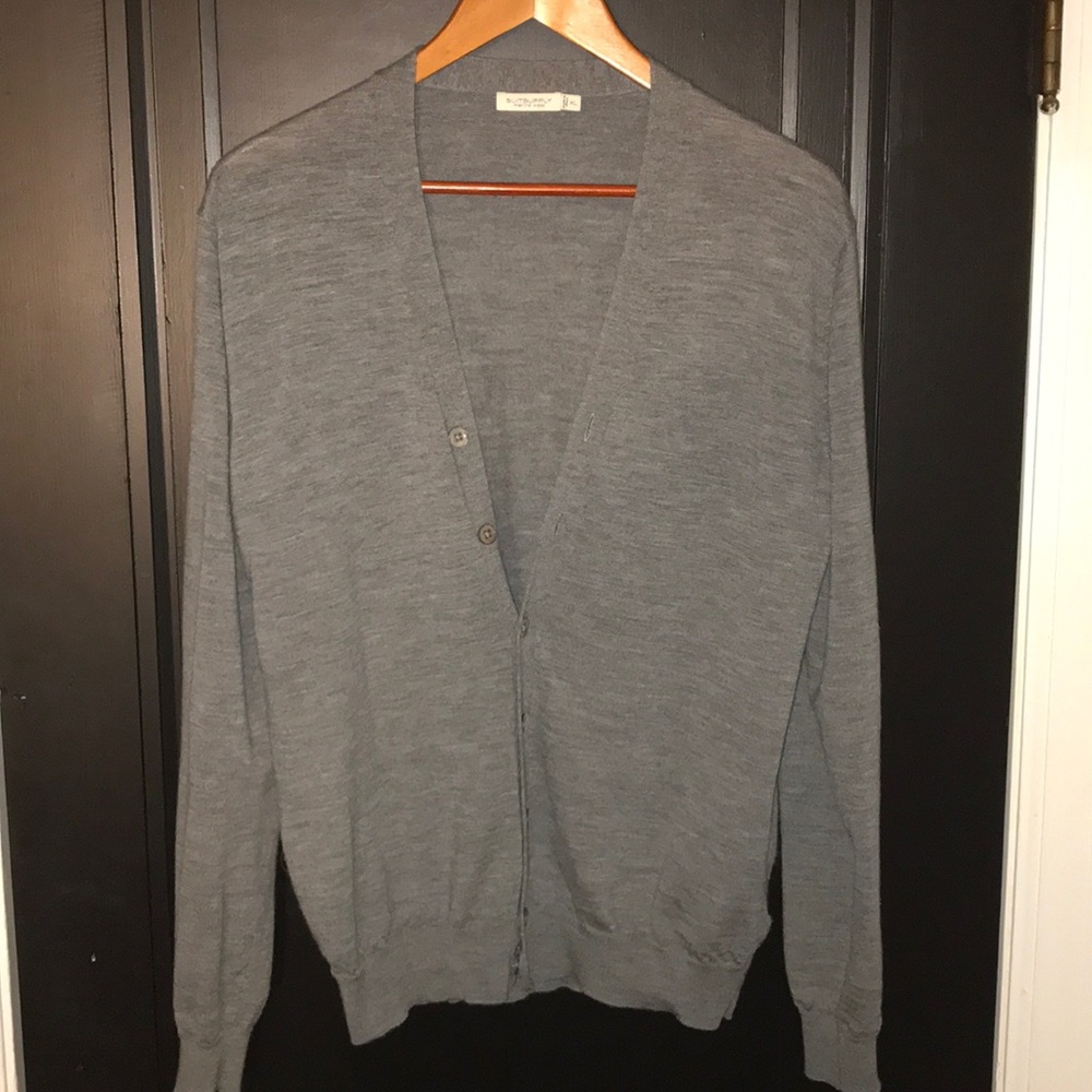 SuitSupply Cardigan Gray Merino Wool Suit Supply